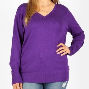 Plus Size V-Neck Sweater